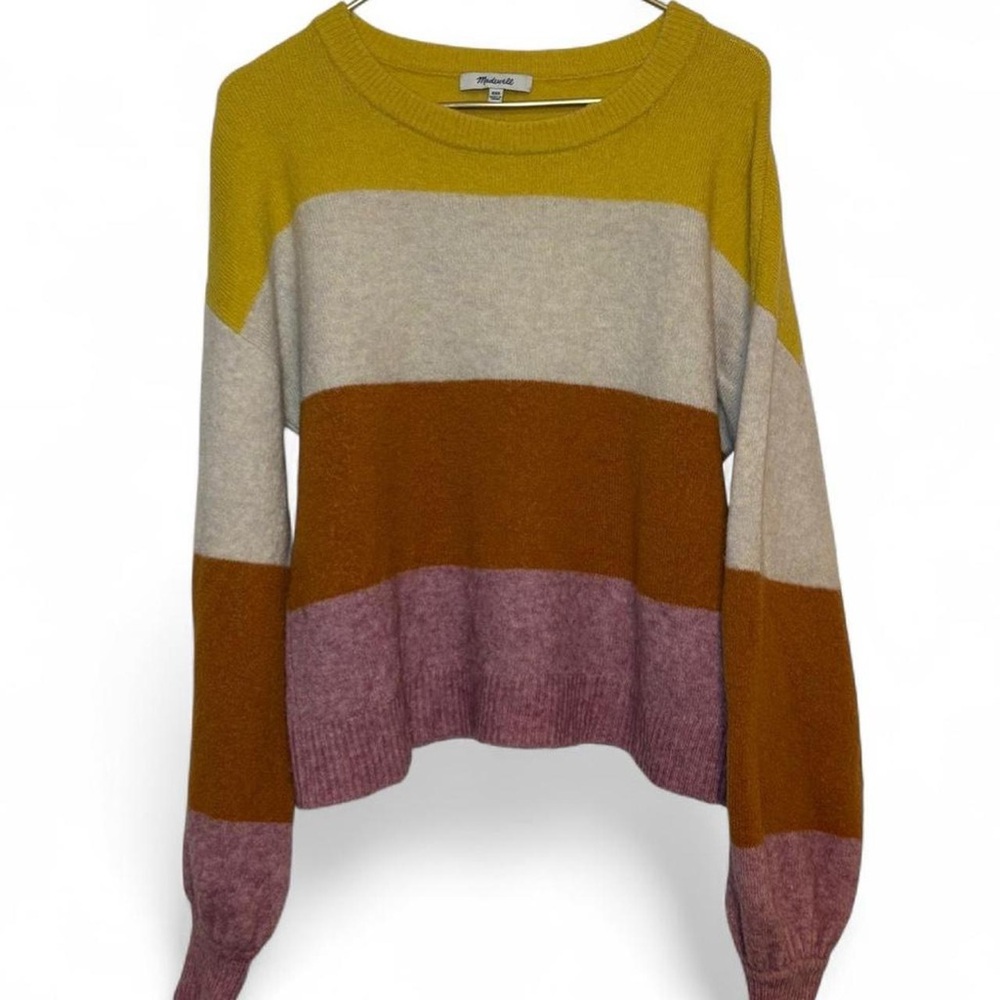 Madewell Striped Gladwell Balloon-Sleeve Pullover Sweater